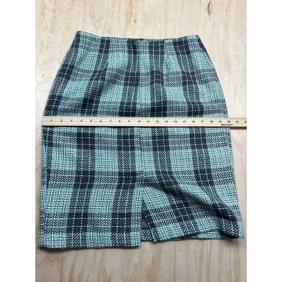 VTG Jessica Scott Emporium 80’s Career Teal Wool Blazer Plaid Pencil Skirt 10 12 - Picture 11 of 12
